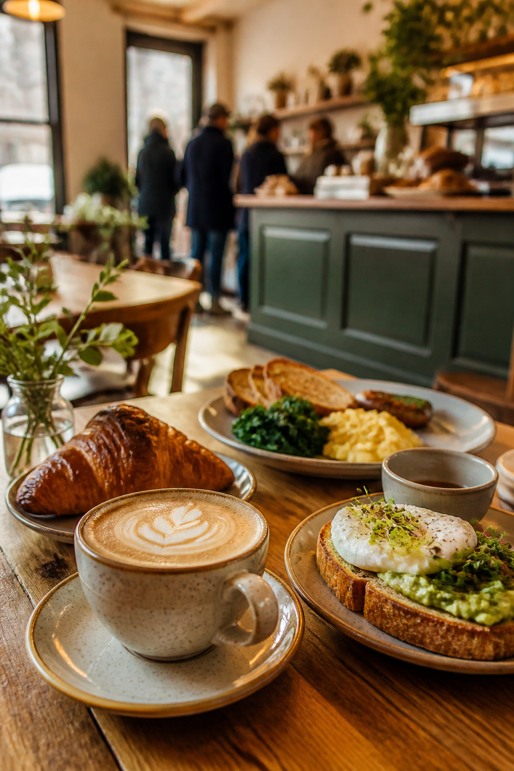 Coffee, brunch and pastries in a warm independent cafe